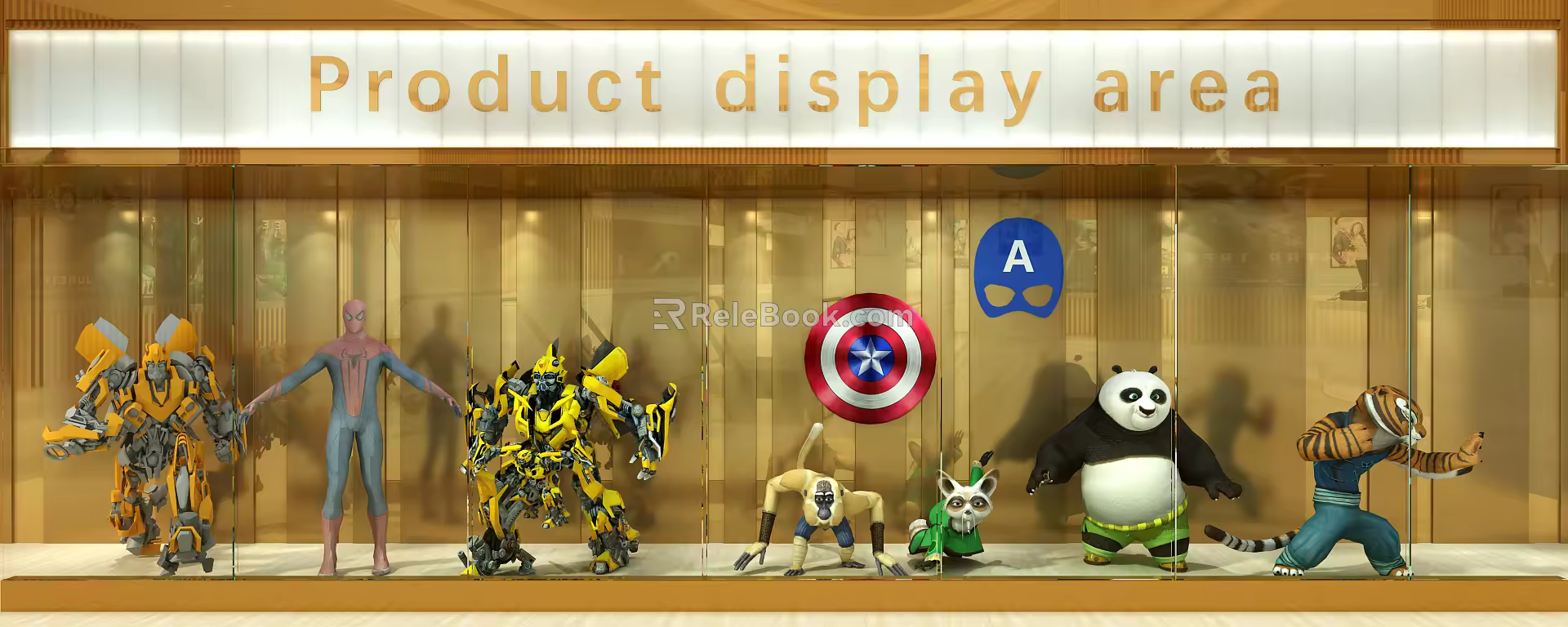 Modern Window Movie Character Display Window 3d model