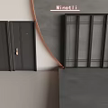 Modern Black Hinged Door With Sleek Design And Minimalist Frame Structure