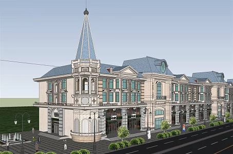 French Commercial Street 3d model