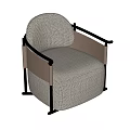 New Chinese-style Single Sofa 3d model