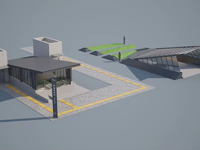 Modern Metro Station 3d model Modern Metro Station 3d model