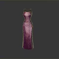 Elegant Sleeveless Long Dress With Patterned Brown Black Design And Fitted Silhouette