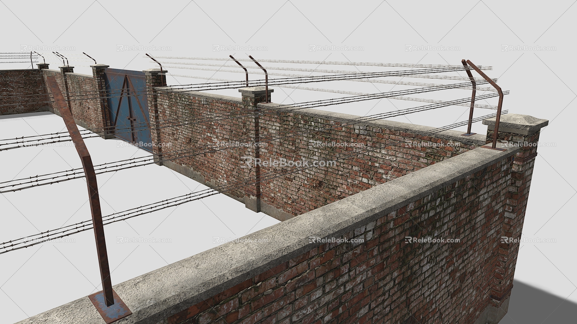 External security wall fence fence safety net iron gate iron fence fence 3d model