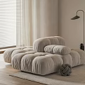 Cozy Light Gray Velvet Bean Bag Sofa With Modular Cushions In Modern Living Room