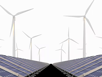 Modern windmills can use solar energy 3d model