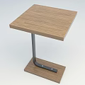 Square Modern Side Table With Wooden Tabletop And Metal Frame Base 3d model