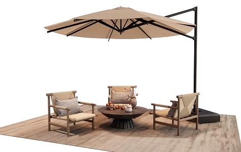 Quiet Outdoor Table and Chair Casual Table and Chair Rattan Leisure Chair Outdoor Chair 3d model