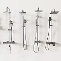 Various Wall Mounted Shower Systems With Rainfall Handheld And Fixed Sprayers 3d model
