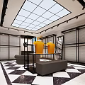Modern Men's Fashion Store Exterior With Glass Door And Interior Mannequin