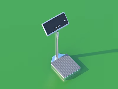 Modern Digital Platform Scale with LCD Display and Metal Stand for Household Use 3d model