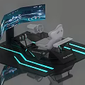 Modern Spring Simulation Racing Setup With Curved Screen Ergonomic Seat And Controls 3d model