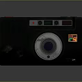 Vintage Black Digital Camera with Classic Lens Colorful Logo and DF-1 Model Design