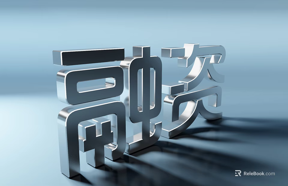 Commercial Equipment Financing Services with 3D Metal Letter Design for Businesses 3d model 