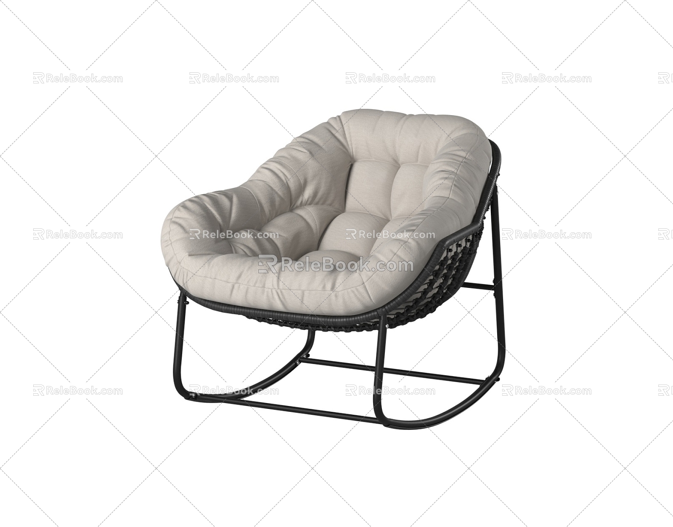 Modern Single Recliner Rattan Recliner 3d model