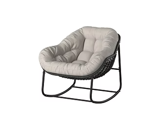Modern Single Recliner Rattan Recliner 3d model