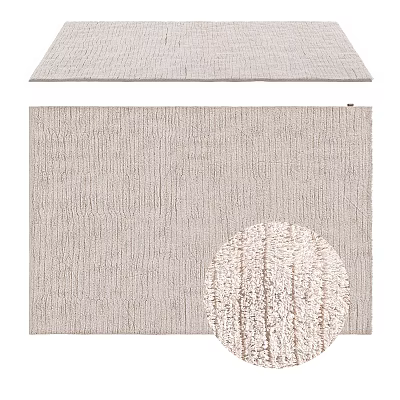 Square Carpet in Neutral Tone with Textured Surface and Soft Pile for Modern Interior Decor 3d model