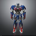 Blue Red Silver Mechanical Robot Character As Sci Fi Creature With Complex Armor Design 3d model