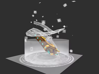 Dynamic Books Magazines 3D Display With Floating Pages And Digital Elements 3d model