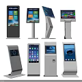 Public Self Service Kiosks With Various Designs And Interactive Touchscreen Interfaces 3d model