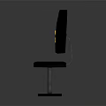 Stylish Black Bar Stool With Yellow Star Pattern On Backrest For Modern Home Bar Use