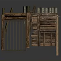 Traditional Wooden Carriage With Fence Like Doors And Classic Wooden Frame Design