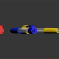 Colorful Retractable Ballpoint Pens With Red Blue Yellow And White Bodies
