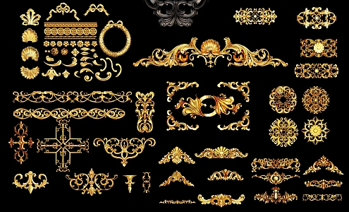 European and American carved decoration 3d model