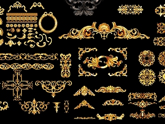 European and American carved decoration 3d model