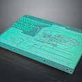 Green Electronic Circuit Board Featuring Complex Wiring And Detailed Component Layout For Devices 3d model