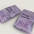 Sweet And Salty Nettle Corn Popcorn In Purple Packaged Bags With Labels