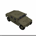 Military Hummer Army Vehicle With Green Exterior Large Tires And Markings