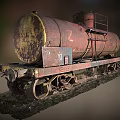 Vintage Rusty Tanker Utility Vehicle With Metal Wheels Ladder And Rusted Tank Body
