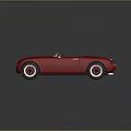 Red Classic Convertible Car With Open Top And White Wall Tires