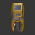 Yellow And Black Racing Car With Red Wheels And Numbers 55 14