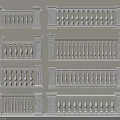 Ornate Stone Railings With Balusters And Different Architectural Design Styles 3d model