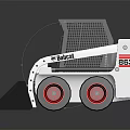 Bobcat S550 Skid Steer Loader With White Black Body Red Wheels And Front Bucket