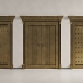 Chinese Style Bronze Door Chinese Style Bronze Door Villa Door Double Door Entry Door 3d model