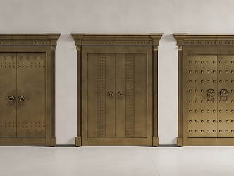 Chinese Style Bronze Door Chinese Style Bronze Door Villa Door Double Door Entry Door 3d model