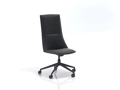 Modern Comfortable Black Office Chair With Swivel Base And Rolling Wheels 3d model