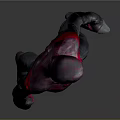 Detailed Black Red Spider Man Costume Character Model In Standing Pose