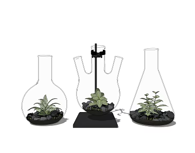 Modern ornaments combination plant 3d model