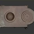Retro Style Computer Case With Antique Metal Finish Decorative Legs And Round Openings