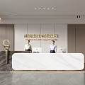 Company Front Desk Background Wall Reception Area Bar Desk Reception Desk Lobby Simple Lobby 3d model