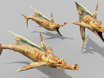 Piranha Ocean Beast Ancient Monster Game Character Virtual Creatures 3d model