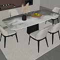 Dining table and chair 3d model