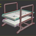 Metal Double Layer Tray Stand With File Paper And Reinforced Frame Design
