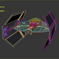 Detailed Fighter Spacecraft Model With Extended Gray Wings Cockpit And Structural Design 3d model