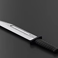 Tactical Weapon Knife With Sharp Silver Blade And Black Textured Handle 3d model