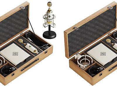Professional Hardware Tools Set in Wooden Toolbox for Home Repair and DIY Projects 3d model