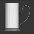 Silver Engraved Mug With Transparent Body And Decorative Handle For Household Use